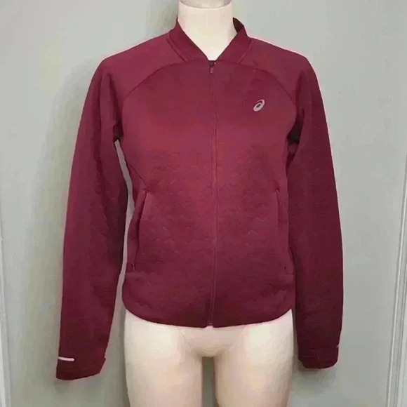 Asics URBAN RACER‎ JACKET Womens Size Small Cranberry - Picture 3 of 12